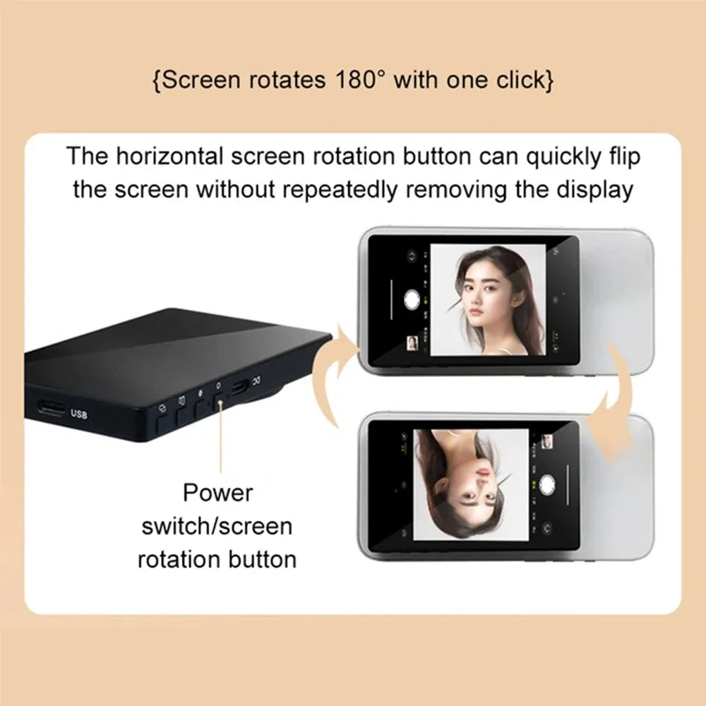 Phone Vlog Selfie Monitor Screen Magnetic Phone Holder Clip Mount Using Phone Rear Camera for Selfie Vlog Live Stream TK