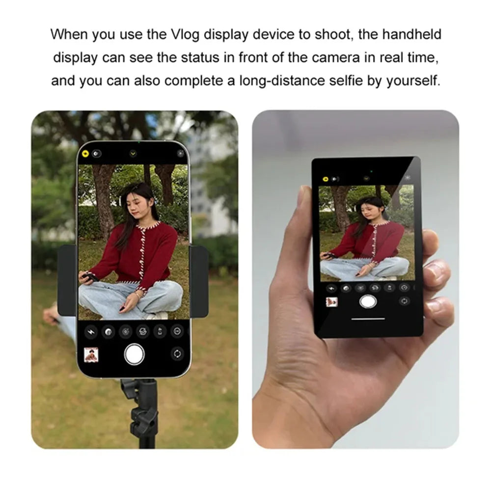 Phone Vlog Selfie Monitor Screen Magnetic Phone Holder Clip Mount Using Phone Rear Camera for Selfie Vlog Live Stream TK